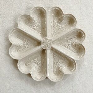 MMA Metropolitan Museum of Art Divided Embossed Floral Scroll Scalloped Plate